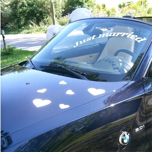 Autoaufkleber Herzen Weiß klein