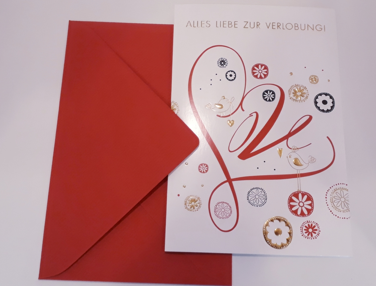 Billet Alles Liebe zur Verlobung