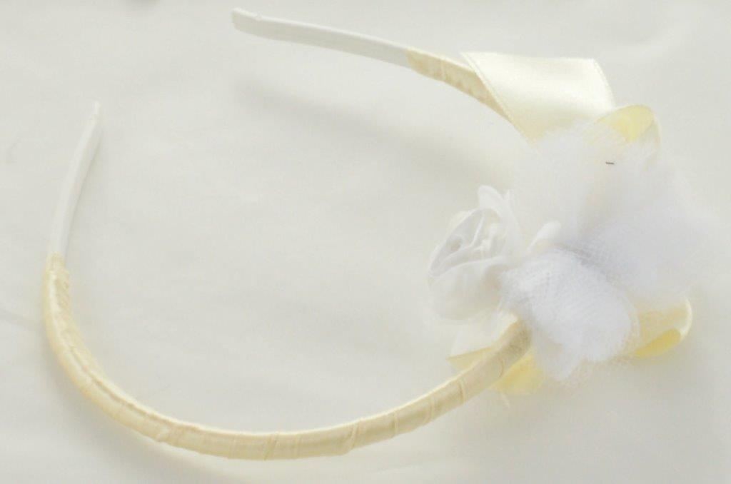 Blumenmädchen-Haarreifen Creme