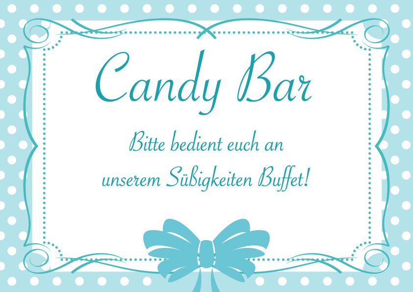 Candybar Schild Blau