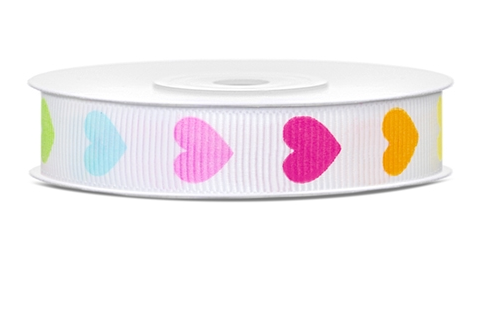 Geschenkband bunte Herzen