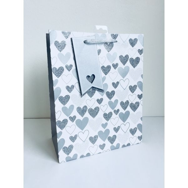 Geschenksackerl Silberherzen-Medium