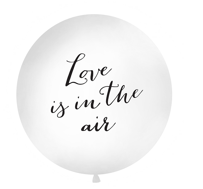 Jumbo-Ballon Love is in the air Schwarze Schrift