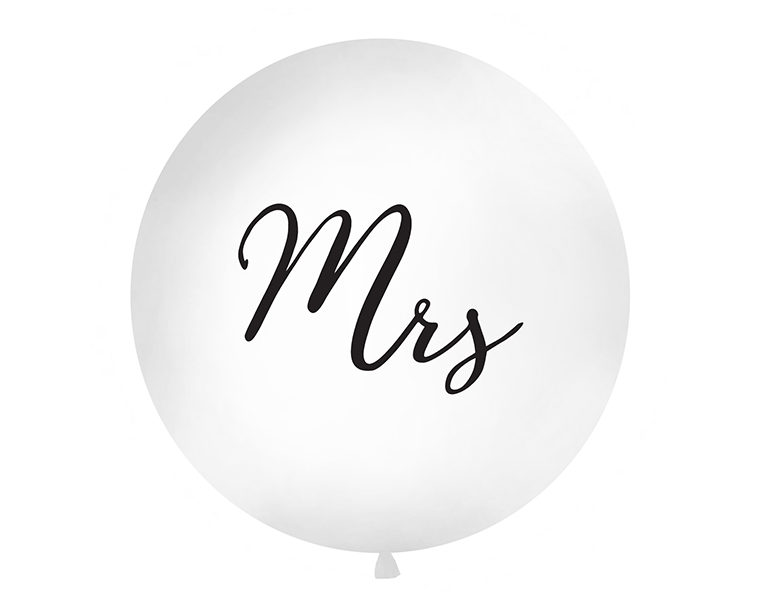 Jumbo-Ballon Mrs. Schwarze Schrift