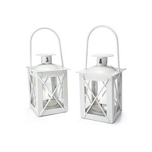 Mini Teelichthalter Laterne Weiß