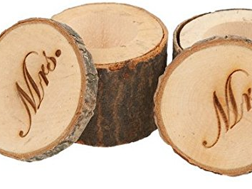 Ringdosen-Set Holzstamm Mrs. & Mrs.