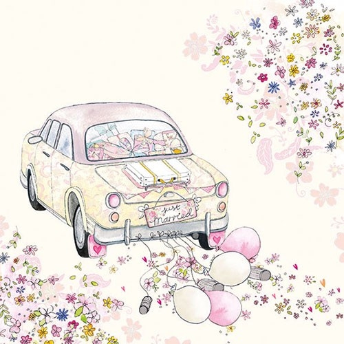 Servietten Brautauto