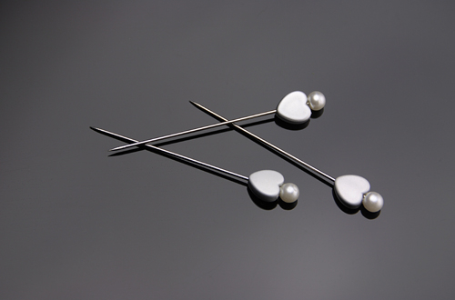 Stecknadeln Perle & Herz