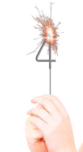 Sternspritzer Zahl Zahl 4