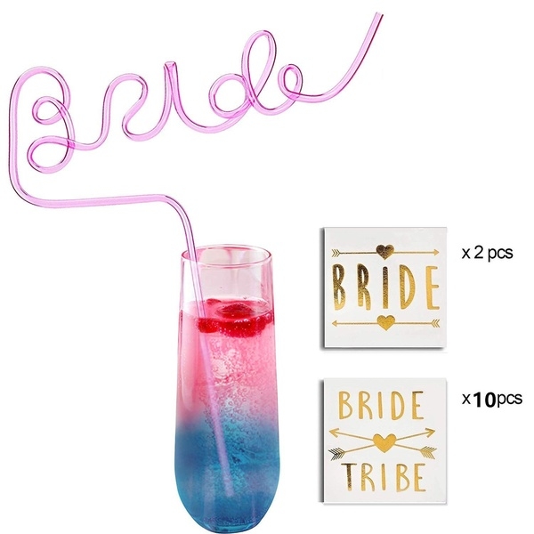 Strohhalm Bride mit Tattoos