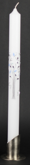 Taufkerze Lebensbaum Blau