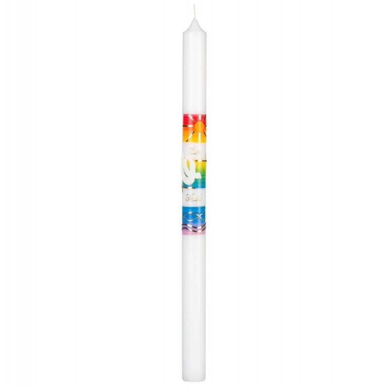 Taufkerze Regenbogen