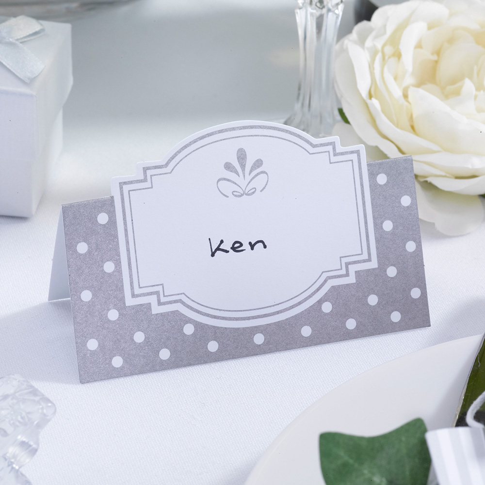 Tischkarte Chique Silber