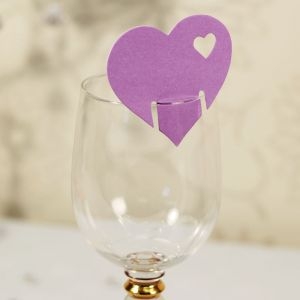 Tischkarte Herz Lila