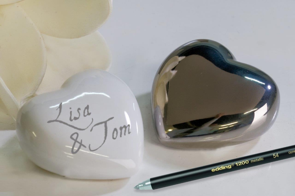 Tischkarte Keramikherz