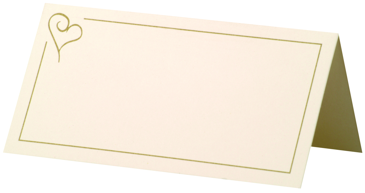 Tischkarte Simple Herz Gold