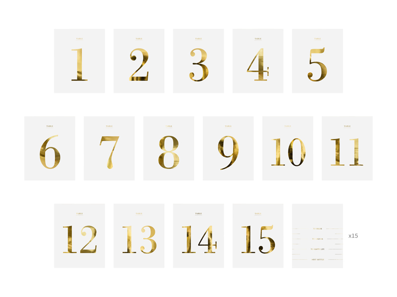 Tischnummern Weinetikett