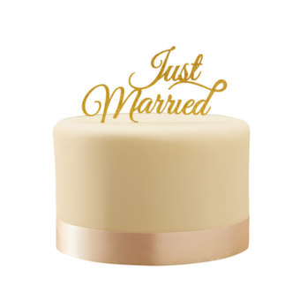 Tortendeko Just Married - Silber oder Gold Gold