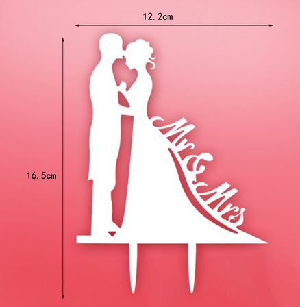 Tortendeko Mr. & Mrs. - Schwarz oder Weiß