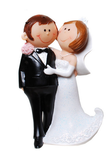 Tortenfigur Comicpärchen Küsschen