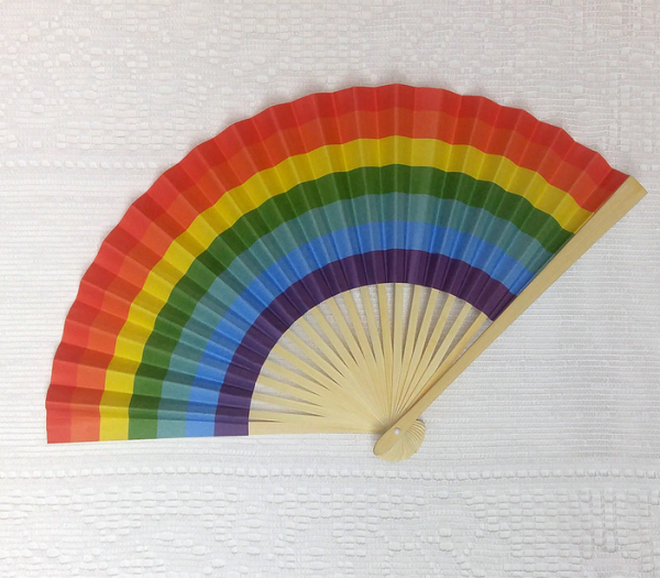 Premium Papierfächer Regenbogen